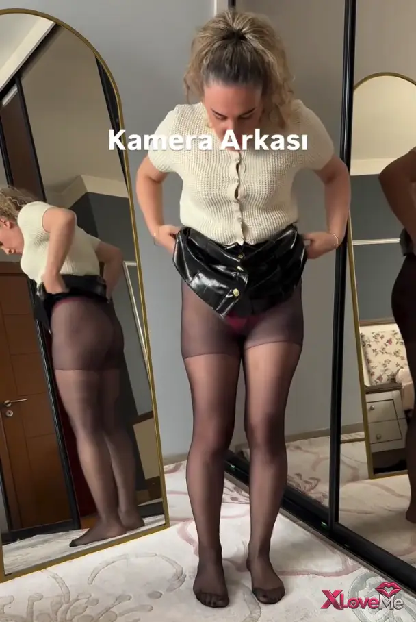 Özlem Aksu ifşa Deri etekli videonun kamera arkasını paylaştı — Özlem Aksu